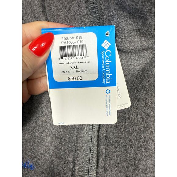 NEW- NWT Columbia PFG Men’s Harborside Fleece Vest Gray XXL - Picture 5 of 8